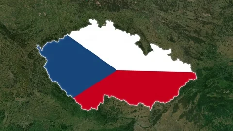 Czech Republic Map with flag animation Vídeo Stock 309382529