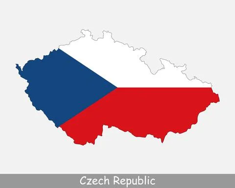 Czech Republic Map Flag 库存插图