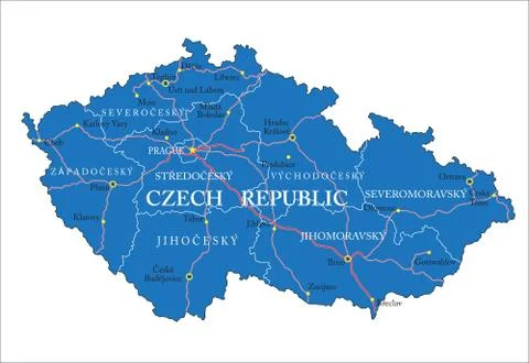 Czech Republic map Stock Illustration