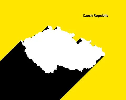 Czech Republic Map on retro poster with long shadow Illustrazione stock