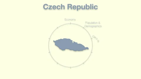 Czech republic MAP revealingmotion graphics data elements Stock Footage 339875718