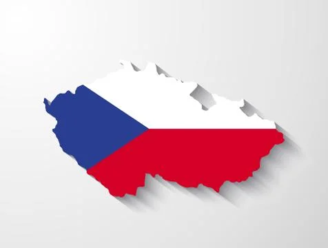 Czech Republic map with shadow effect Stock Illustration