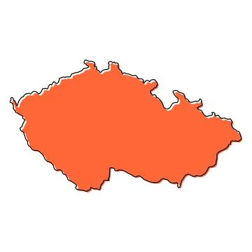 Czech republic map symbol shape, travel web flat concept icon vector illustra Stock Illustration