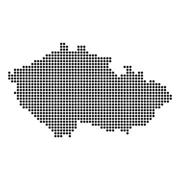 Czech republic map symbol shape, travel web flat concept icon vector illustra Stock Illustration