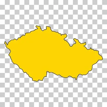 Czech republic map symbol shape, travel web flat concept icon vector illustra Stock Illustration
