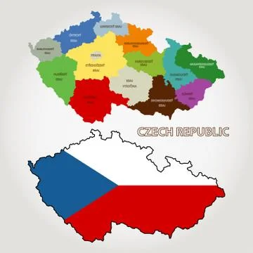 Czech republic Map, vector Stock Illustration