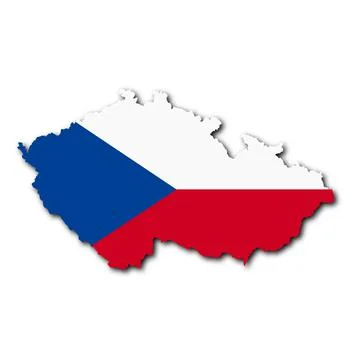Czech Republic map on white background 3d illustration with clipping path Stock Illustration