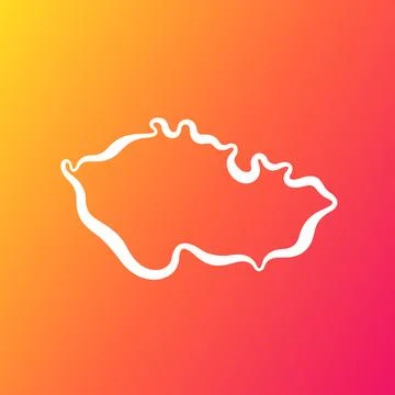 Czech Republic - Outline Map on Gradient Background Stock Illustration