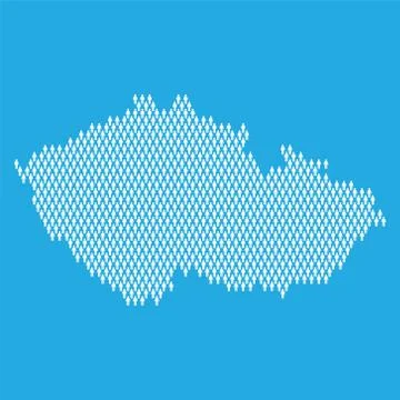 Czech Republic population. Statistic map made from stick figure people Stock Illustration