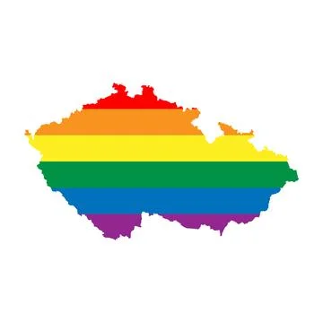 Czech Republic rainbow vector map イラスト素材