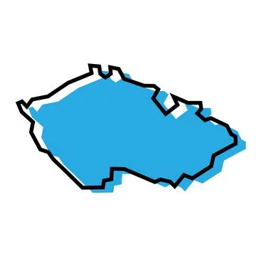 Czech Republic simplified vector map Stock Illustration