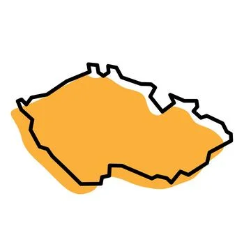 Czech Republic simplified vector map イラスト素材