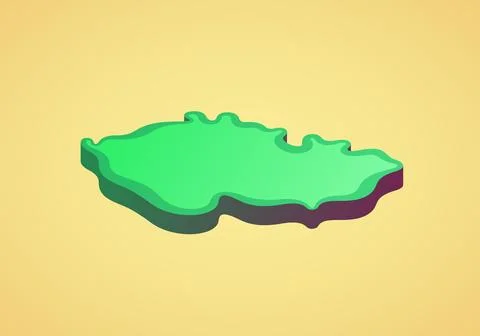 Czech Republic  stylized 3D map Stock Illustration