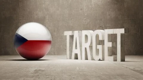 Czech Republic. Target Concept. Stock Illustration