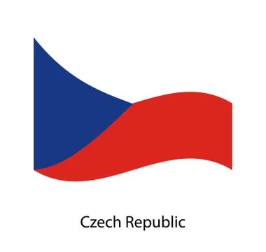 Czech Republic vector flags set. 5 wavy 3D cloth pennants fluttering on the w 库存插图