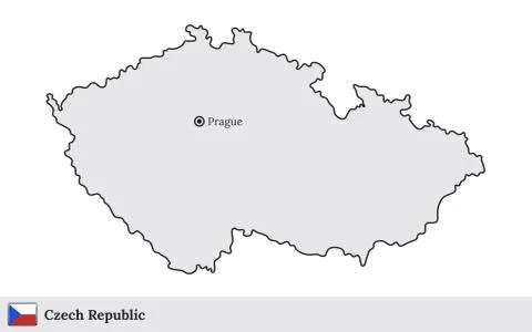 Czech Republic vector map with the capital city of Prague Illustrazione stock