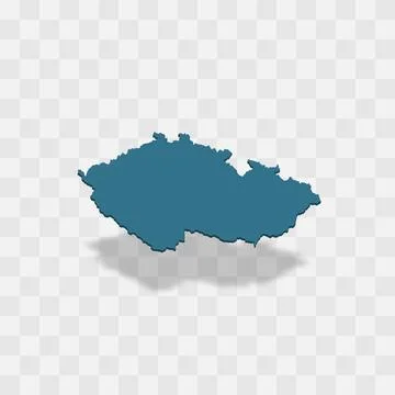 Czech Republic vector map silhouette Stock Illustration