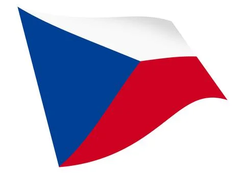 Czech Republic waving flag 3d illustration isolated on white with clipping path Stock Illustration