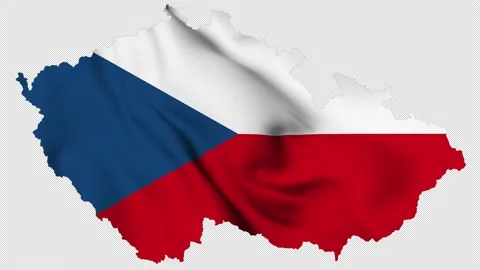 Czech Republic waving flag map with alpha channel and seamless loop Stock Footage 171861650