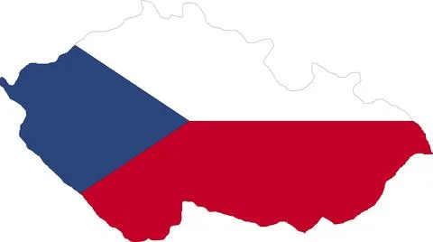 Czech Republics Flag in Map, Czech Republics Map with Flag, Map of Czech Re.. Stock Illustration