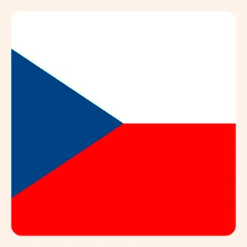 Czech square flag button, social media communication sign, business icon. Stock Illustration
