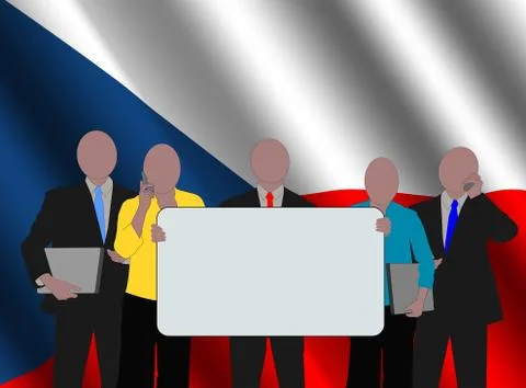 Czech team with flag Stock Illustration