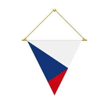 Czech triangle flag hanging, vector illustration Illustrazione stock