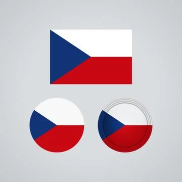 Czech trio flags, vector illustration Illustrazione stock
