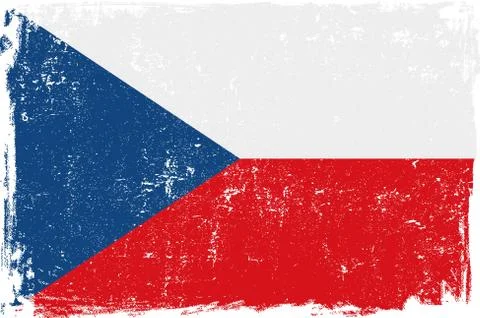 Czech Vector Flag on White Stock Illustration