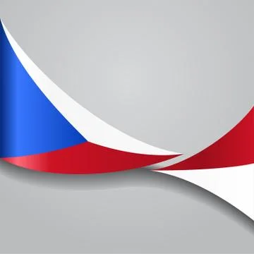 Czech wavy flag. Vector illustration Stock Illustration