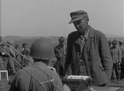 CZECHIA - 1945: Document check - Paybooks checked at a typewriter table Stock Footage 344486150