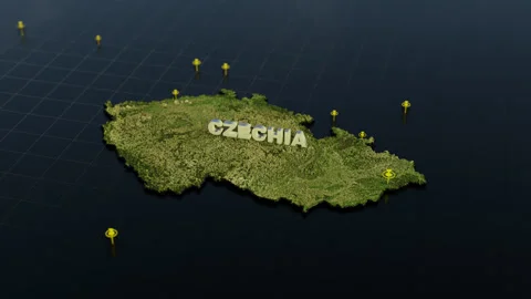 Czechia 3D Map With Animation Stock-Footage 305187922