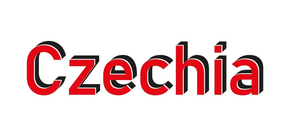 Czechia 3d text with shadow vector illustration eps Stock Illustration