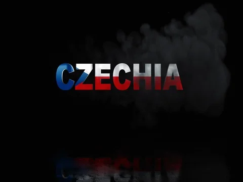Czechia  Flag On Title is Revealing with Fire Stock Footage 78623219