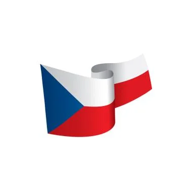 Czechia flag, vector illustration Stock Illustration