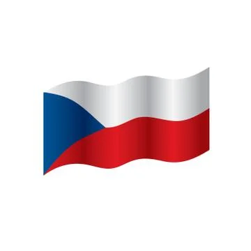Czechia flag, vector illustration Stock Illustration