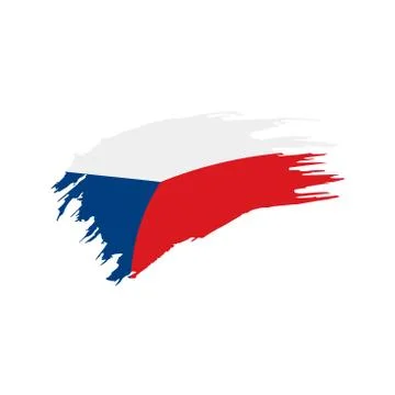 Czechia flag, vector illustration Stock Illustration