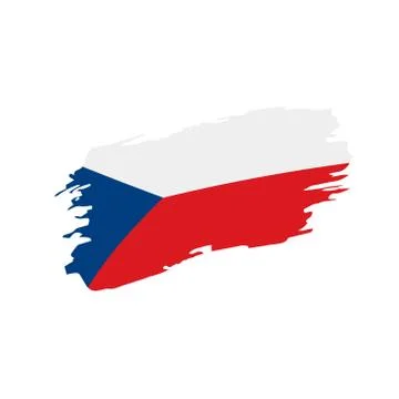 Czechia flag, vector illustration Stock Illustration