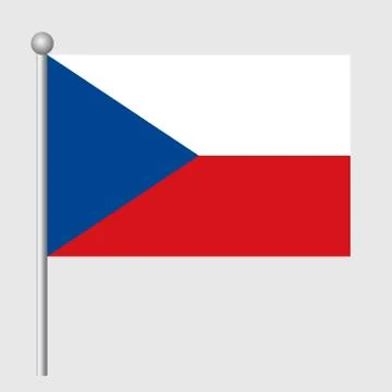 Czechia flag vector template background realistic copy Stock Illustration