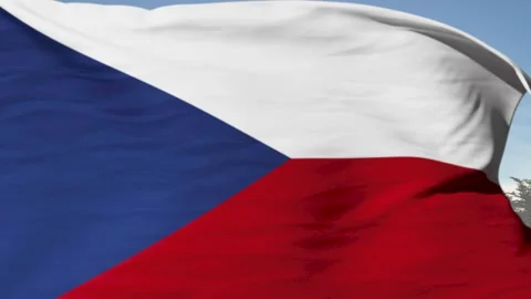 Czechia flag waving full screen Видео 247716006