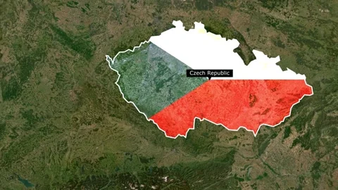 Czechia  new map with flag Stock Footage 294084774
