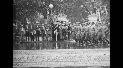 Czechoslovak troops marching in parade Stock Footage 43338828