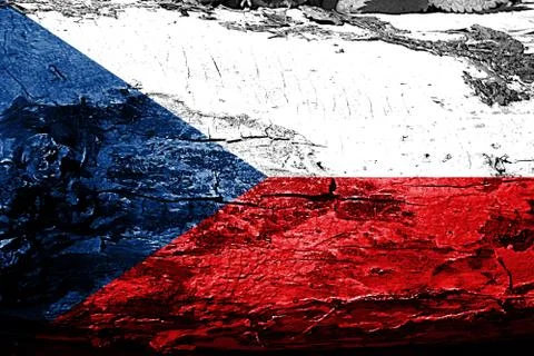 Czechoslovakia flag with grunge texture Illustrazione stock