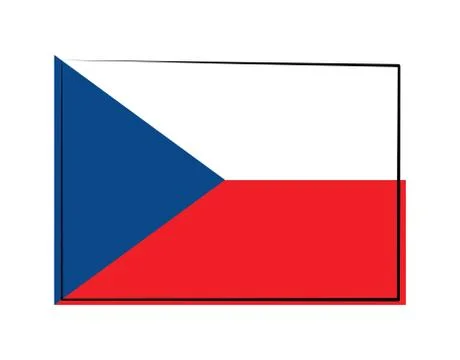 Czechoslovakia flag on white background in vector illustration Stock Illustration
