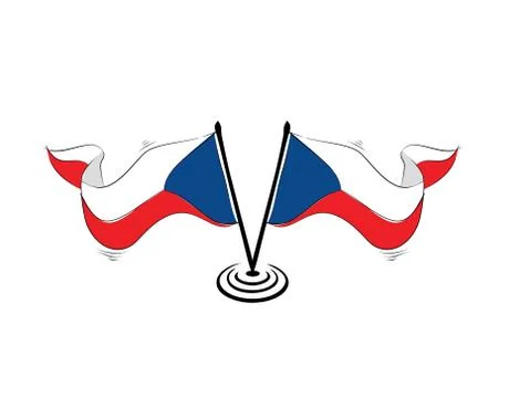 Czechoslovakia flag on white background in vector illustration Stock Illustration
