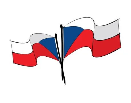 Czechoslovakia flag on white background in vector illustration Stock Illustration