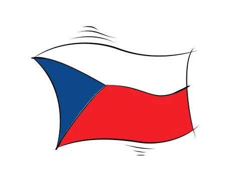Czechoslovakia flag on white background in vector illustration Stock Illustration