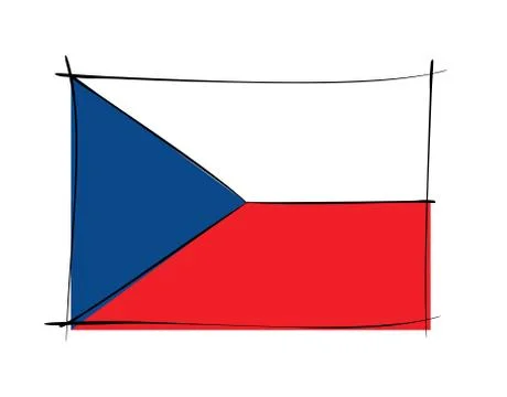 Czechoslovakia flag on white background in vector illustration Stock Illustration