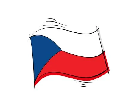 Czechoslovakia flag on white background in vector illustration Stock Illustration