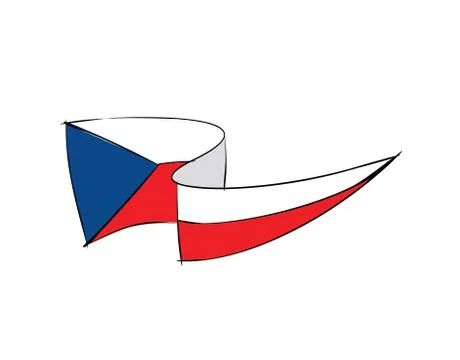 Czechoslovakia flag on white background in vector illustration Stock Illustration
